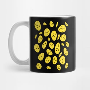 Distorted Sad Face Pattern Mug